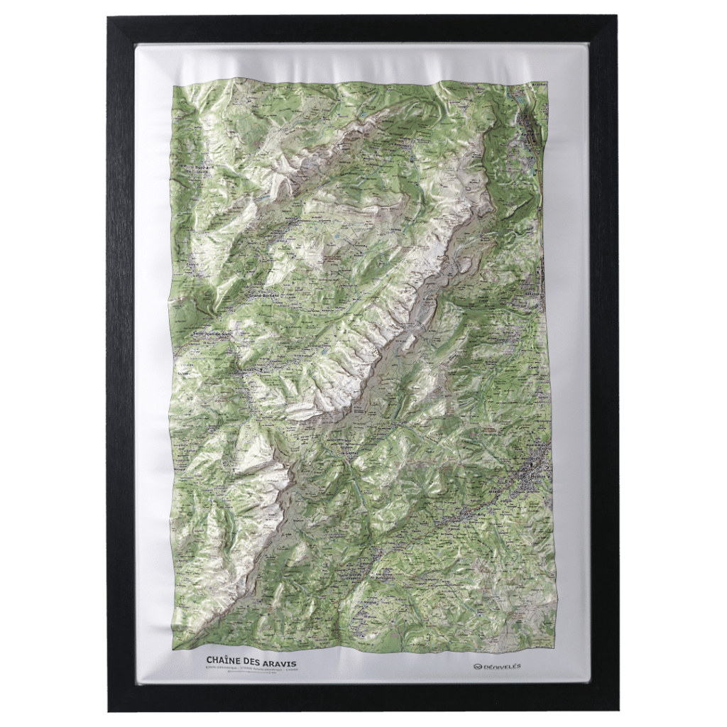Carte en relief Chaîne des Aravis