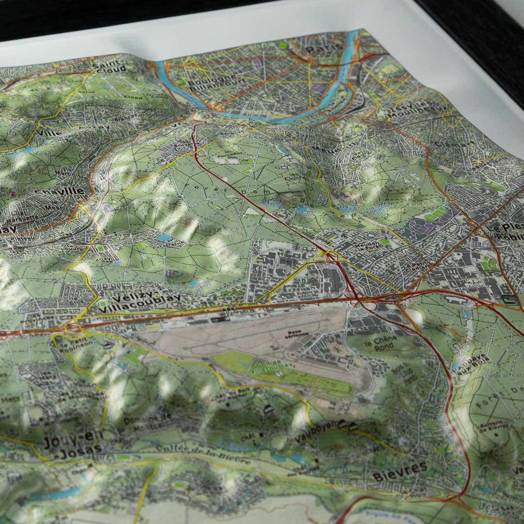 Image de détails de la carte relief - Vallées de Chevreuse et de la Bièvre