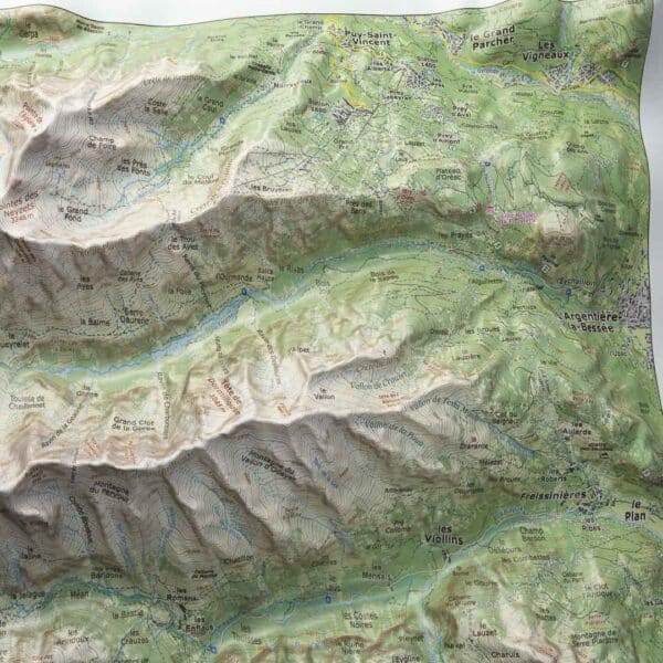 Image de détails de la carte relief - Ecrins sud. Tête de Dormillouse
