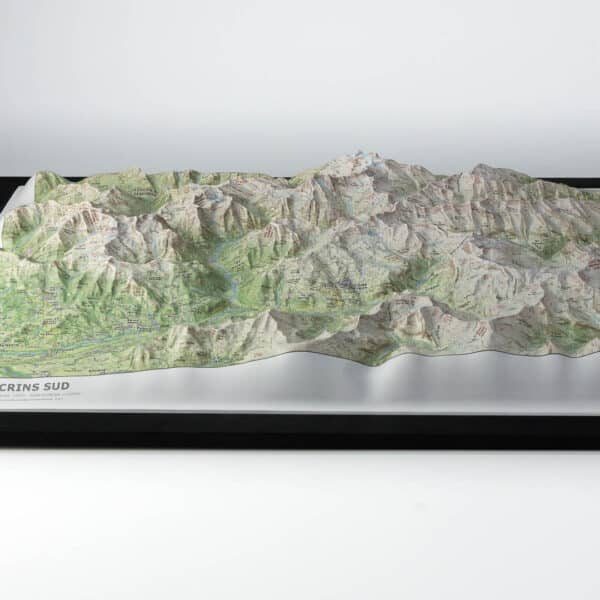 Vue en perspective mettant en évidence le relief de 5,5 cm de cette carte au 1/55000