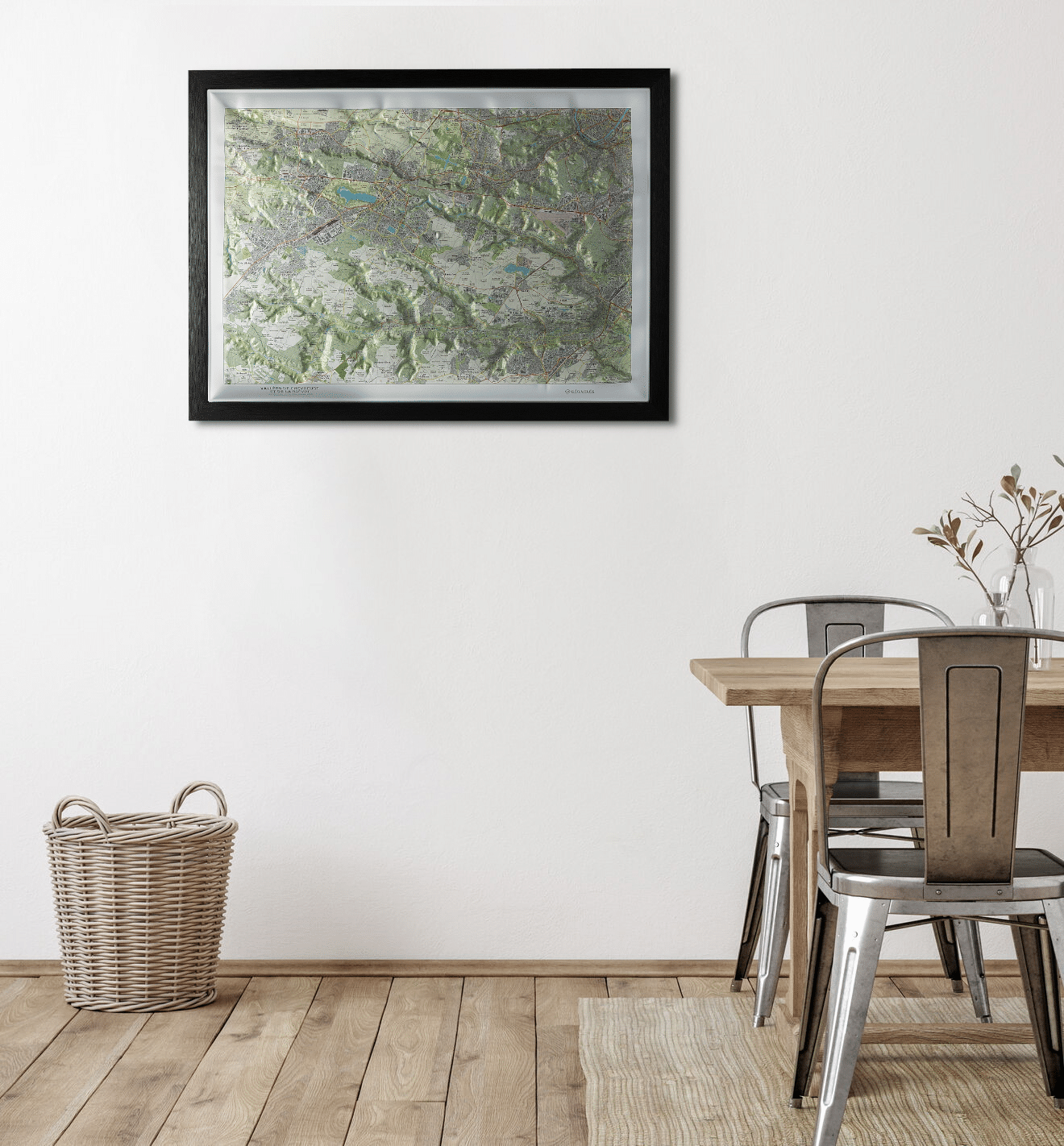 La carte relief des Vallées de Chevreuse et de la Bièvre décorant votre domicile.