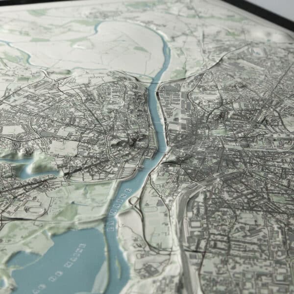 Vue de détail de la carte : zoom sur la Maine et le lac de Maine