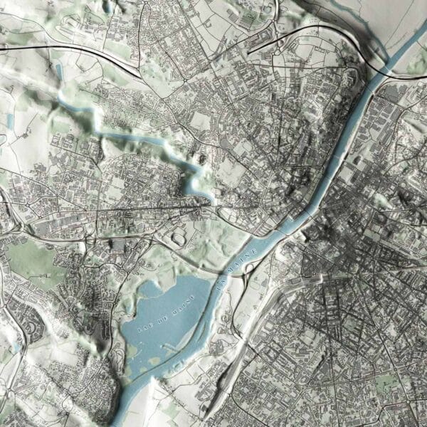 Le relief de la ville d'ANGERS à découvrir du bout du doigt
