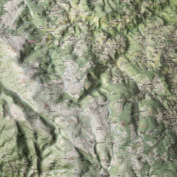 Vue de détail de la carte : zoom sur Pierre-sur-Haute