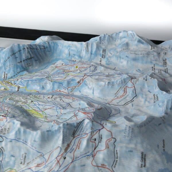 Carte en relief des 3 Vallées (détail sur Courchevel)