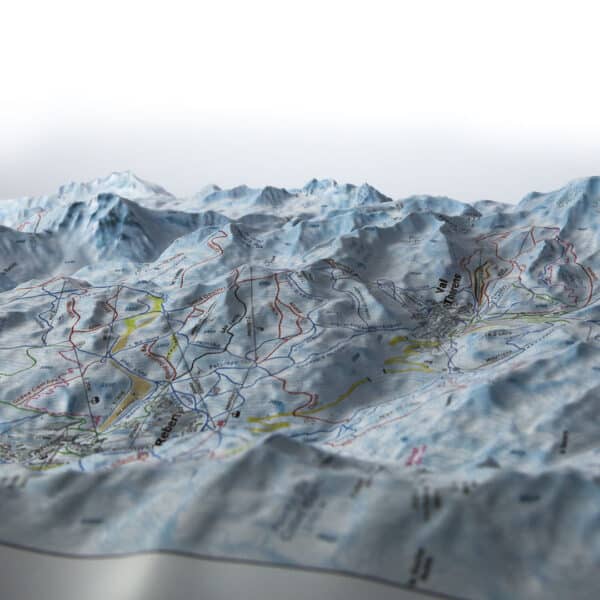 Carte en relief des 3 Vallées (crêtes)