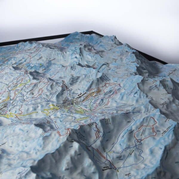 Détail de la carte en relief 3 Vallées Hiver (depuis Val Thorens)