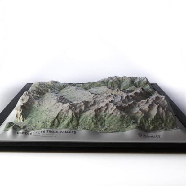 Carte en relief Les 3 Vallées : perspective