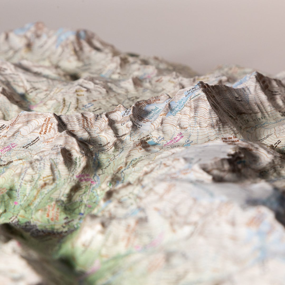 Zoom de la carte relief - Vanoise Les Glaciers: Glacier et col des Grands couloirs